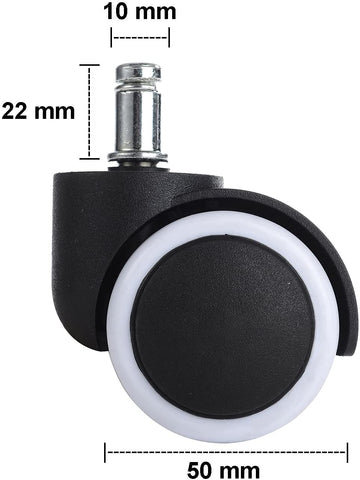 Namvo 5Pcs 10 x 22 mm Caster Wheels Replacement for Office Chair, Swivel Chair, Ultra Heavy Duty, Floor Protecting, Quiet Smooth on Floors
