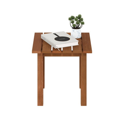 Furinno TIOMAN Patio Table, Outdoor Side Table, Patio End Table, Coffee Table in Teak Oil, for Patio, Garden, Porch, Natural