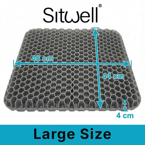 Sitwell Honeycomb Gel Seat Cushion, Cooling Pressure Relief Pad for Coccyx, Tailbone & Sciatica, Office Chair