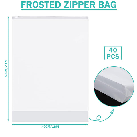 40 Pcs Clear Storage Bags, Reusable Travel Clothes Bags, 50 x 40 CM