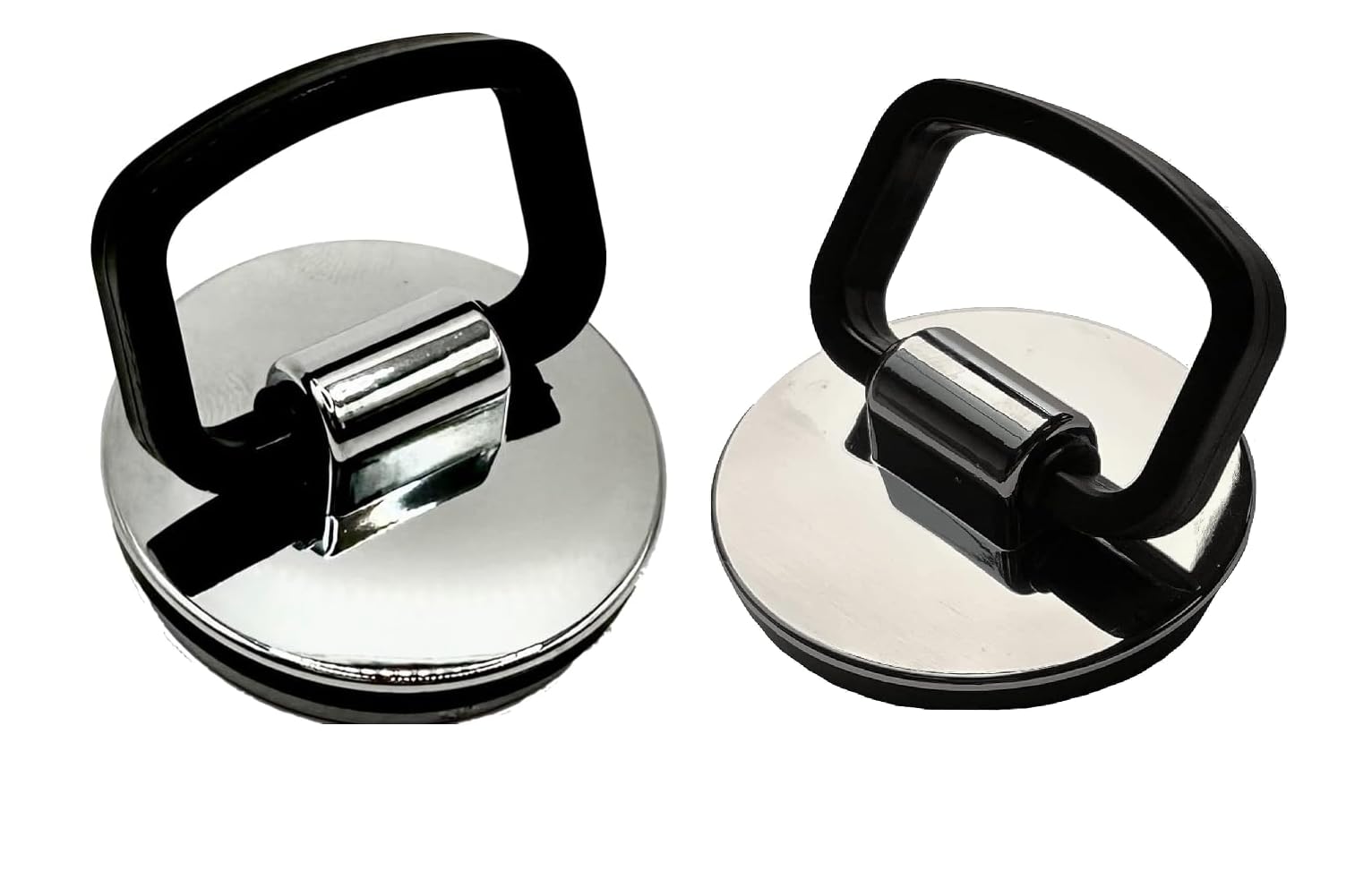 Twin Pack - Chrome Bathroom Basin Plastic Plug 38mm Diameter + Bath OR Kitchen Sink Chrome Plastic Plug 44mm Diameter with Easy Grip Handle