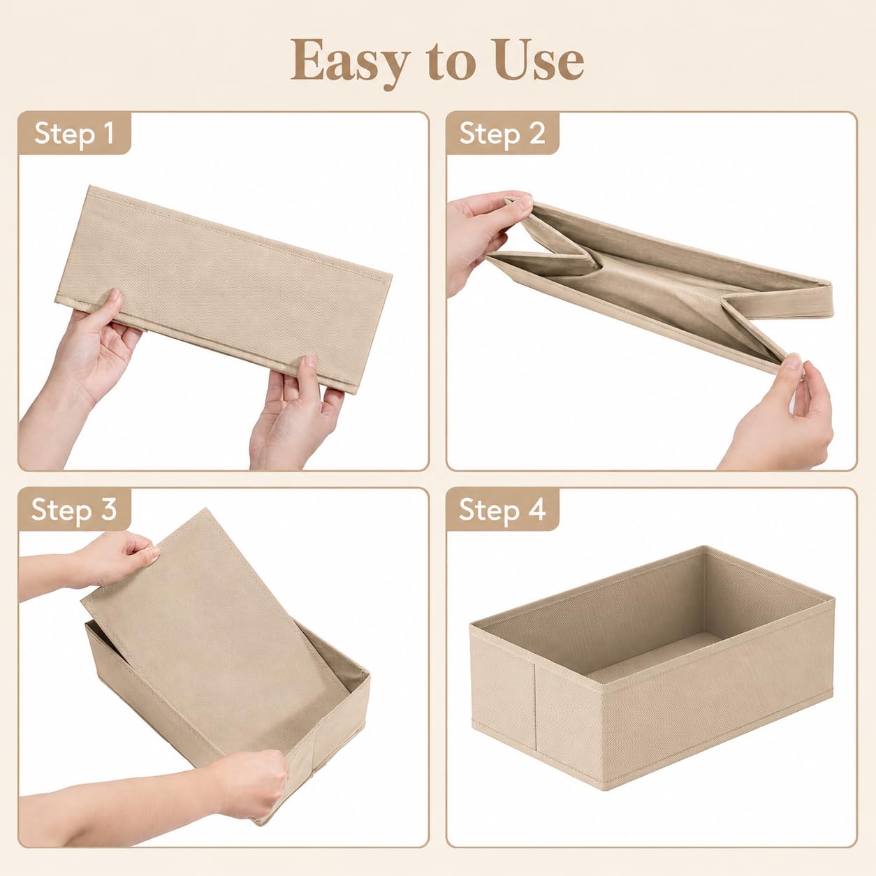 MAK2 12 Pack Foldable Drawer Organiser Boxes for Wardrobe Storage, Fabric Clothes Storage Organiser for Socks, Underwear, Bras & Towels