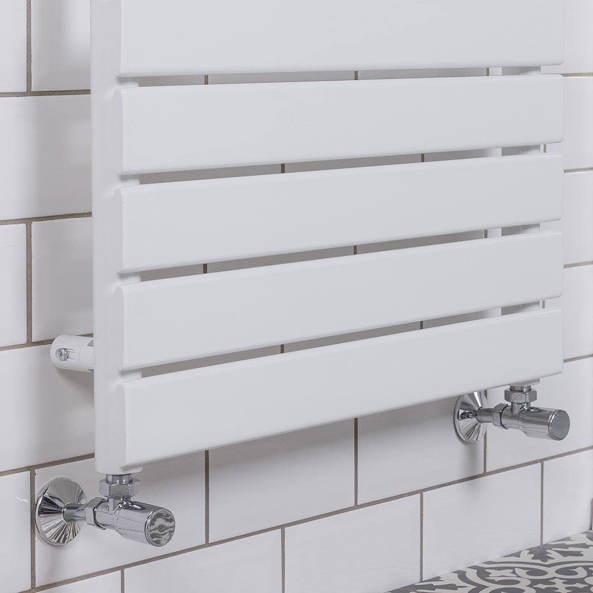 Warmehaus Flat Panel Heated Towel Rail Radiator 1800x600mm Bathroom White
