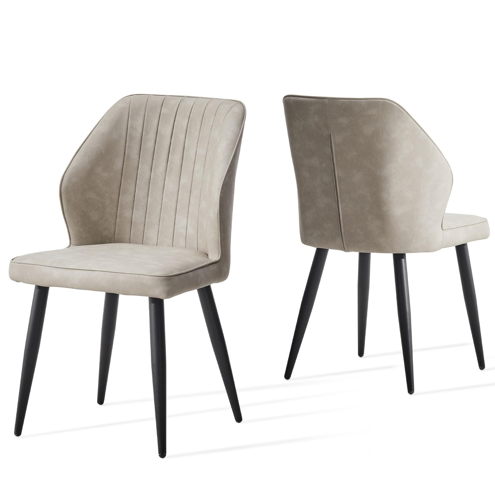 TUKAILAi Dining Chairs Set of 2, Faux Leather, Metal Legs, for Kitchen
