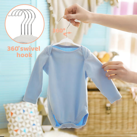 MangoKit Non-Slip Baby Velvet Hangers, Newborn Coat Hangers 15 Pack White