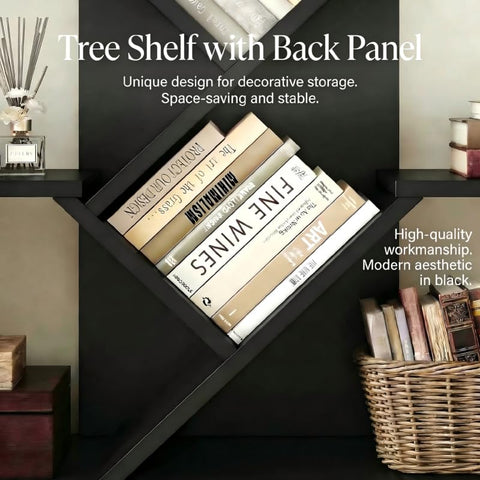 IRONCK Black Bookshelf with 2 Drawers & Wheels, Cube Bookcase 100x32x104 cm