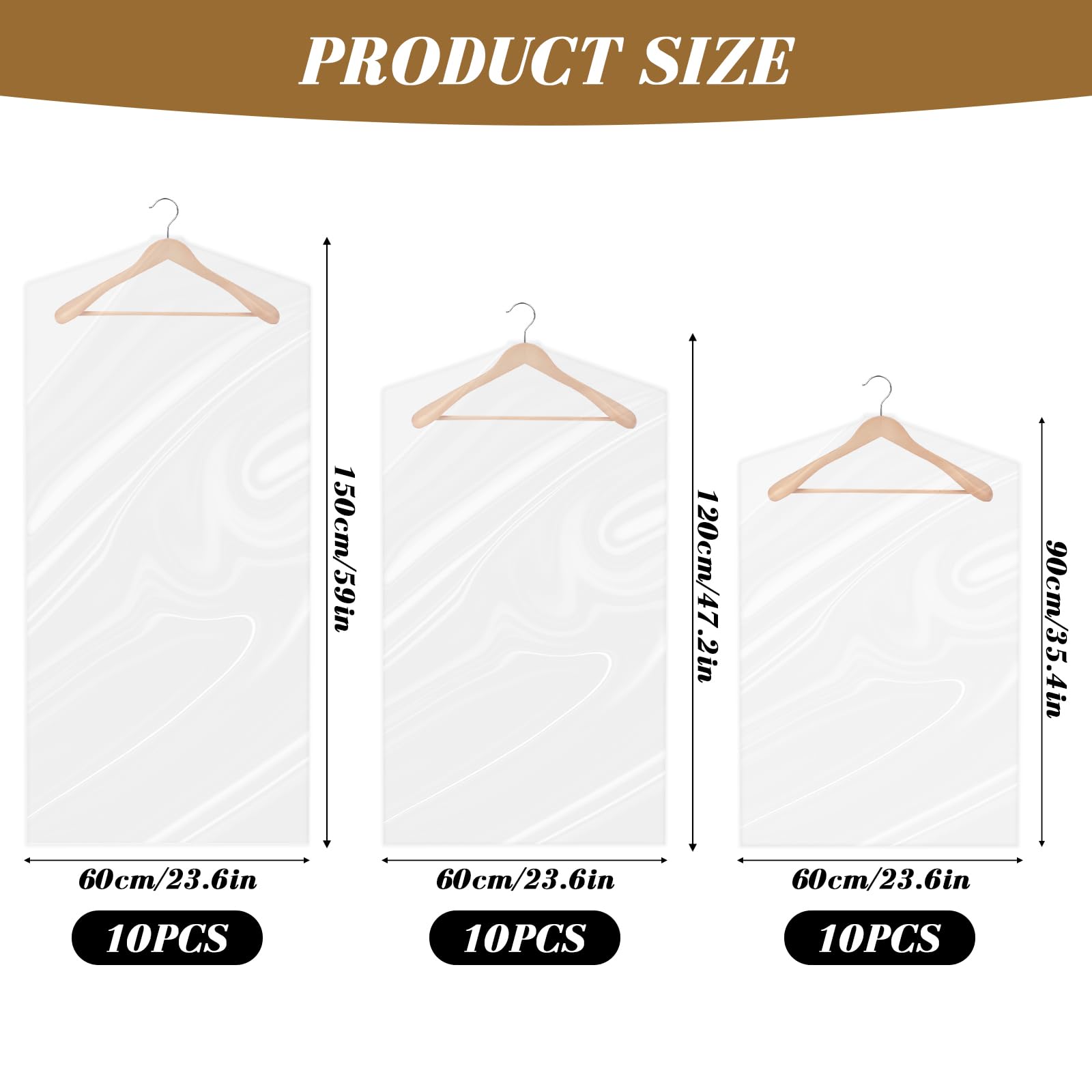 Pack of 30 Clothes Covers Protector Bags,Clothes Covers