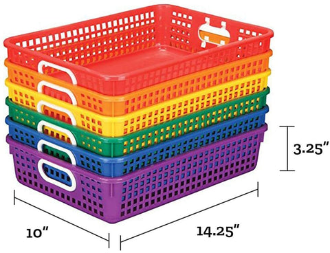 14"x 10" Desktop Paper Storage Baskets - Rainbow Colors