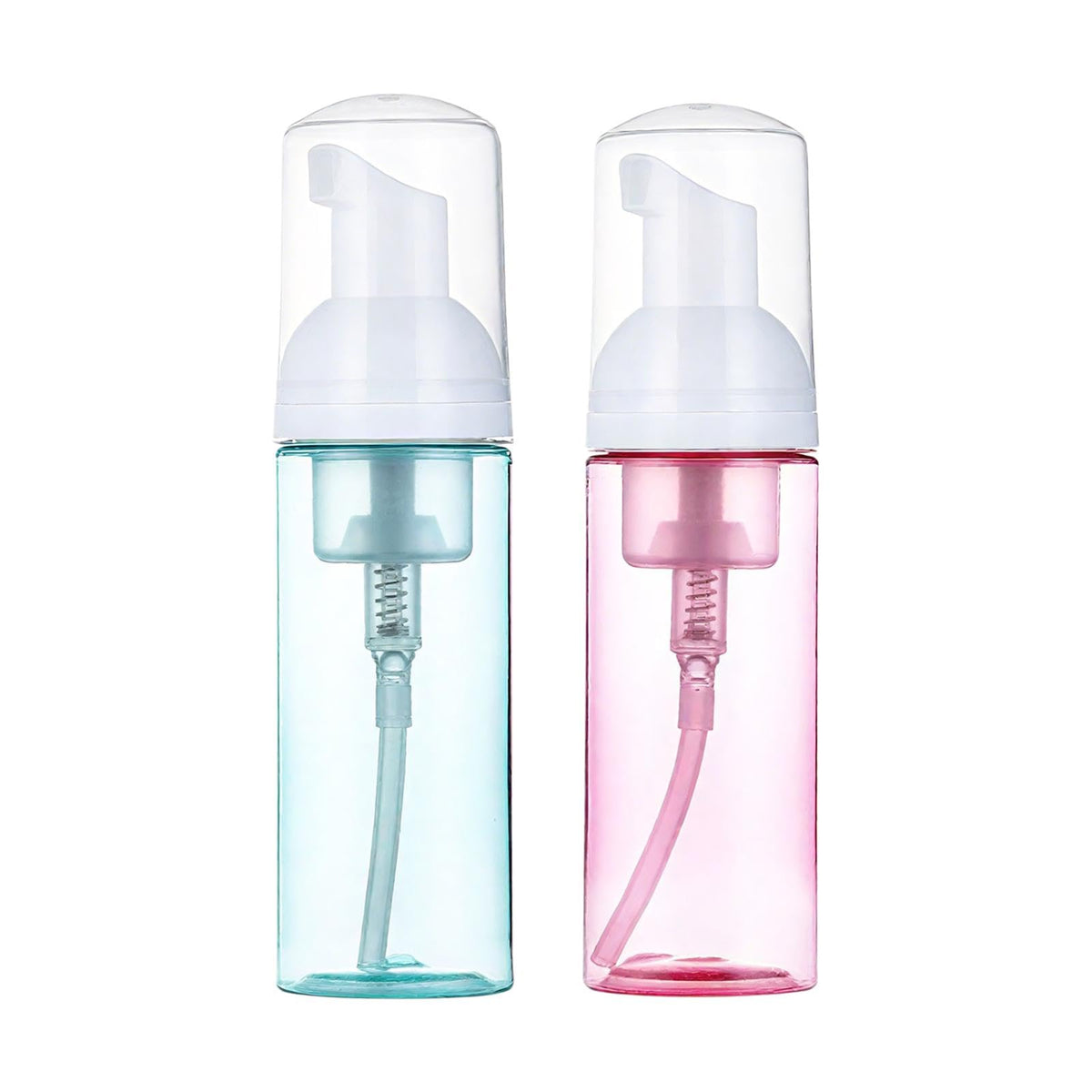 2 Pack Foam Pump Bottle, 60 Ml/2 Oz Portable Mousse Foam Soap Dispenser, Clear Mini Refillable Pump for Travel Skin Care