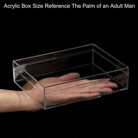 PATIKIL Acrylic Box with Lid 7.87" x 5.91" x 1.97", Clear Acrylic Display Boxes Plastic Square Cube Containers Storage Organizer for Candy Tiny