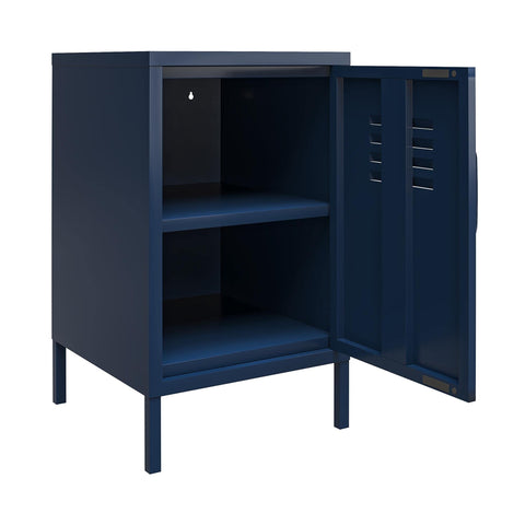 DHP Furniture Bradford Metal Locker End Table Navy, 39x37x68cm (DxWxH)