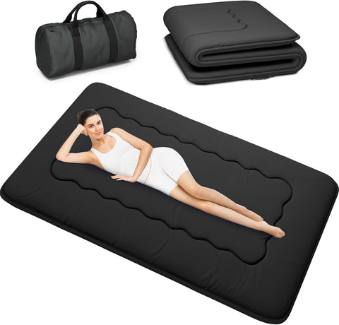 Kiseely Japanese Futon Mattress, Foldable Tatami Mat Portable Dormitory Sleeping Pad With Bag & Strap