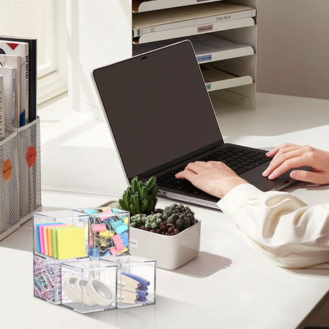 Keboyoe 8pcs Acrylic Display Box with Lid 6.5x6.5x6.5cm for Storage Candy
