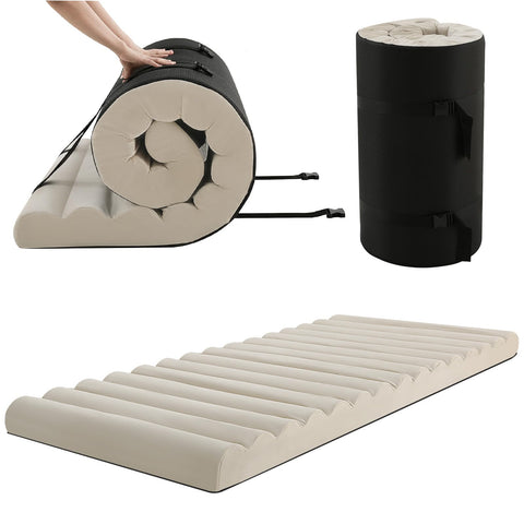 MeMoreCool Roll Up Floor Mattress Small Single, 190x75cm, Beige