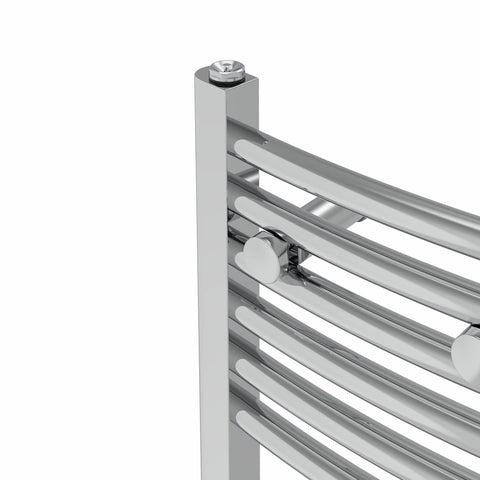 Warmehaus Curved Heated Towel Rail Radiator Ladder Chrome 1800x300mm
