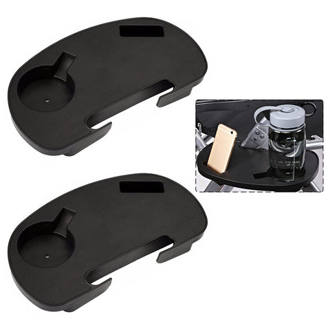 Ledeak Pack of 2 Lounge Chair Side Tray, Oval Zero Gravity Large Utility Clip On Side Recliner Snack Table with Cup Holder and Mobile Device Slot