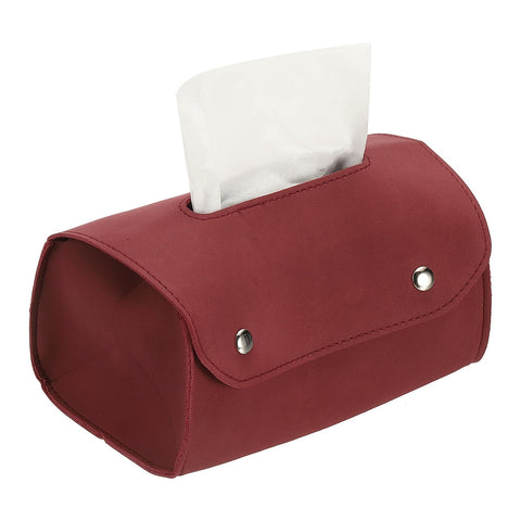 sourcing map Faux Leather Tissue Box Cover, Rectangular PU Tissue Box Cover with Button Tissue Holder Bag for Home/Bathroom/Car/Office Decor