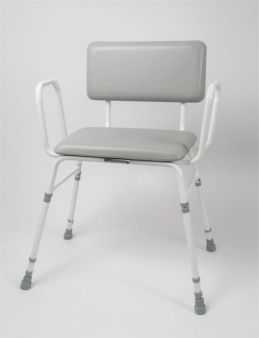 Aidapt 4in1 Bariatric Perching Stool. Padded Back Extra Wide Seat, Height Adjustable,254kg Weight Limit