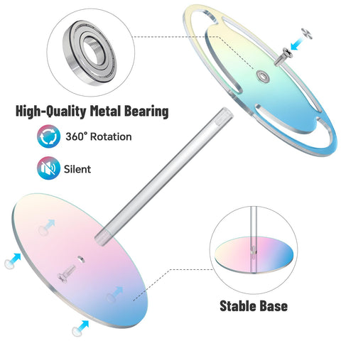 NiHome Iridescent Acrylic Rotating Sunglasses Holder Stand, Rotating Glasses Holder for Home/Retail Display