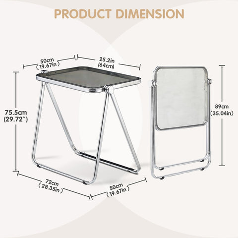 TAO ONE Acrylic Folding Table TV Tray Small Side Table - Tawny