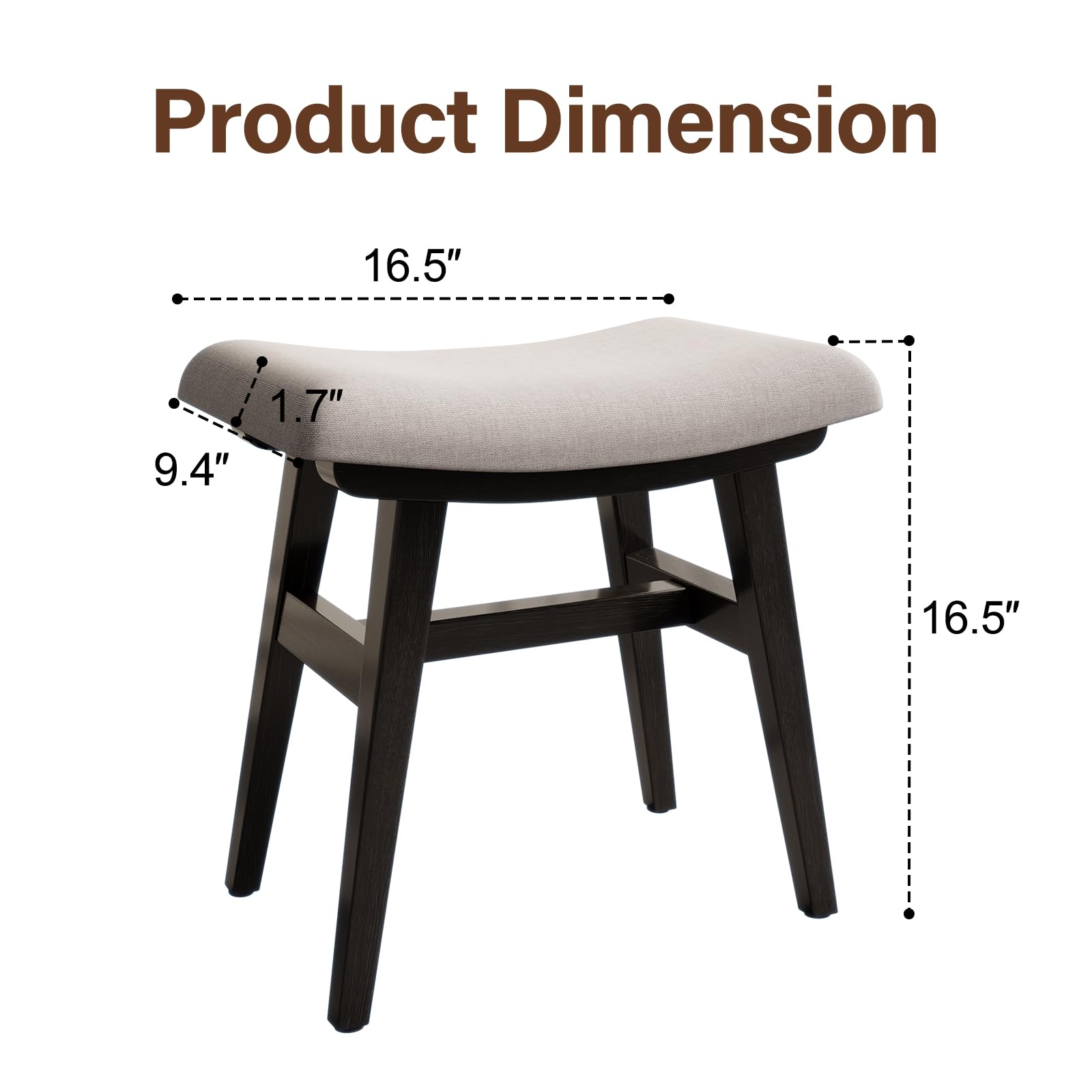 YQJJGL Dressing Table Stool Comfortable Vanity Stool Simple Padded Stool Chair for Makeup Desk Easy-To-Install Bedroom Chair Stool Suitable for