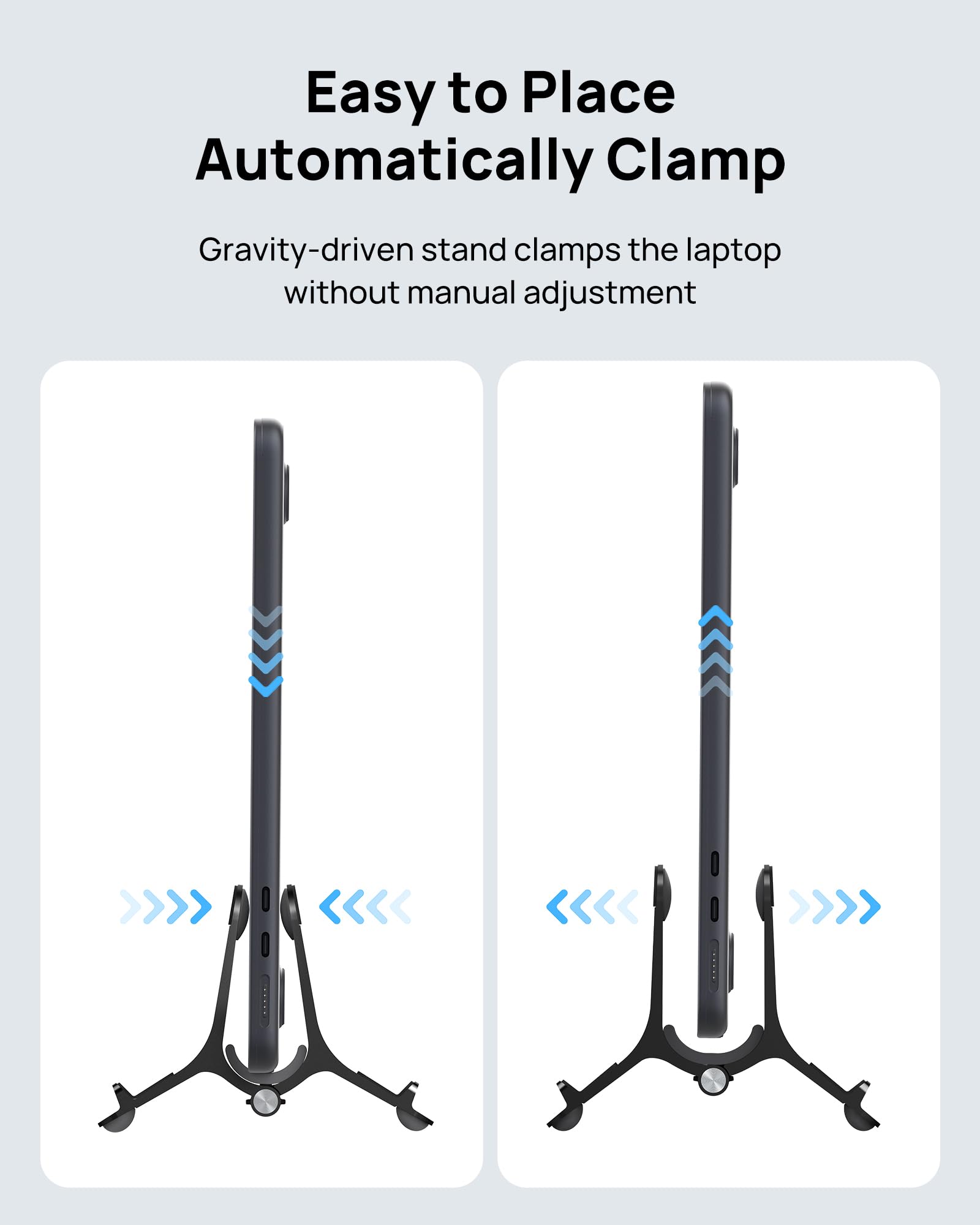 SODI Vertical Laptop Stand Holder for Desk, Automatic Adjustable Multi-Device Organizer, Aluminum Laptop Holder Vertical Compatible with MacBook Pro