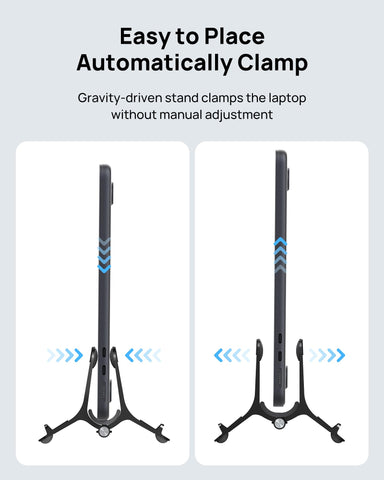 SODI Vertical Laptop Stand Holder for Desk, Automatic Adjustable Multi-Device Organizer, Aluminum Laptop Holder Vertical Compatible with MacBook Pro