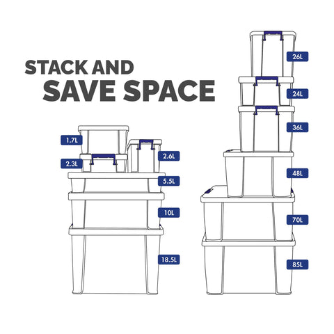 Bankers Box Storage Box 5.5L (5 Pack) - BPA-Free, Stackable Plastic Organizer with Clip-Lock Lid, Impact-Resistant & Fully Recyclable for A4 Papers