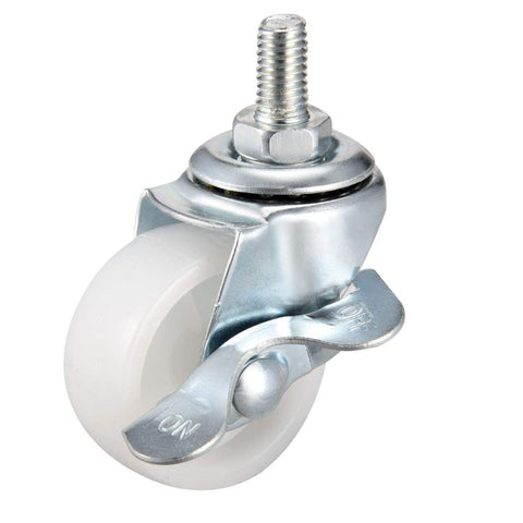 sourcing map 1.5 Inch Swivel Caster Wheels PP 360 Degree Threaded Stem Caster Wheel M8 x 15mm, 132lb Total Load Capacity, Pack of 4