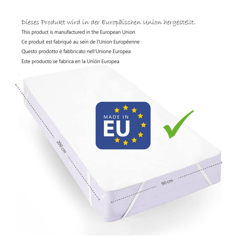 Twillie – Waterproof Mattress Protector 80 x 200 cm with 4 Elastic Bands – Oeko Tex Certified – Ultra Thin, Ultra Resistant, Ultra Soft
