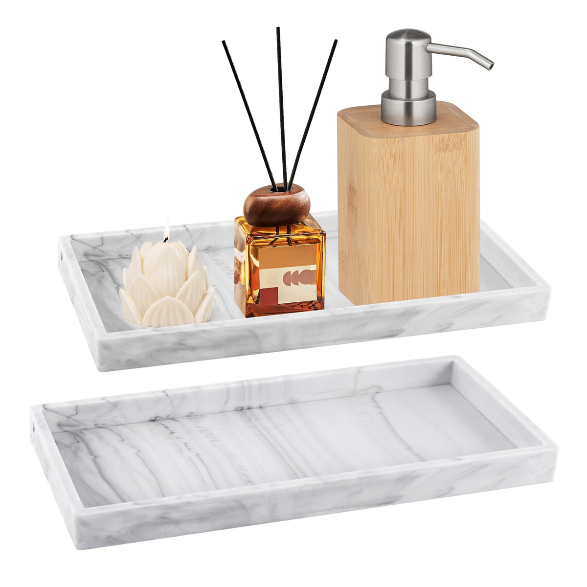 2 Pieces Bathroom Vanity Tray, Trays for Cosmetics