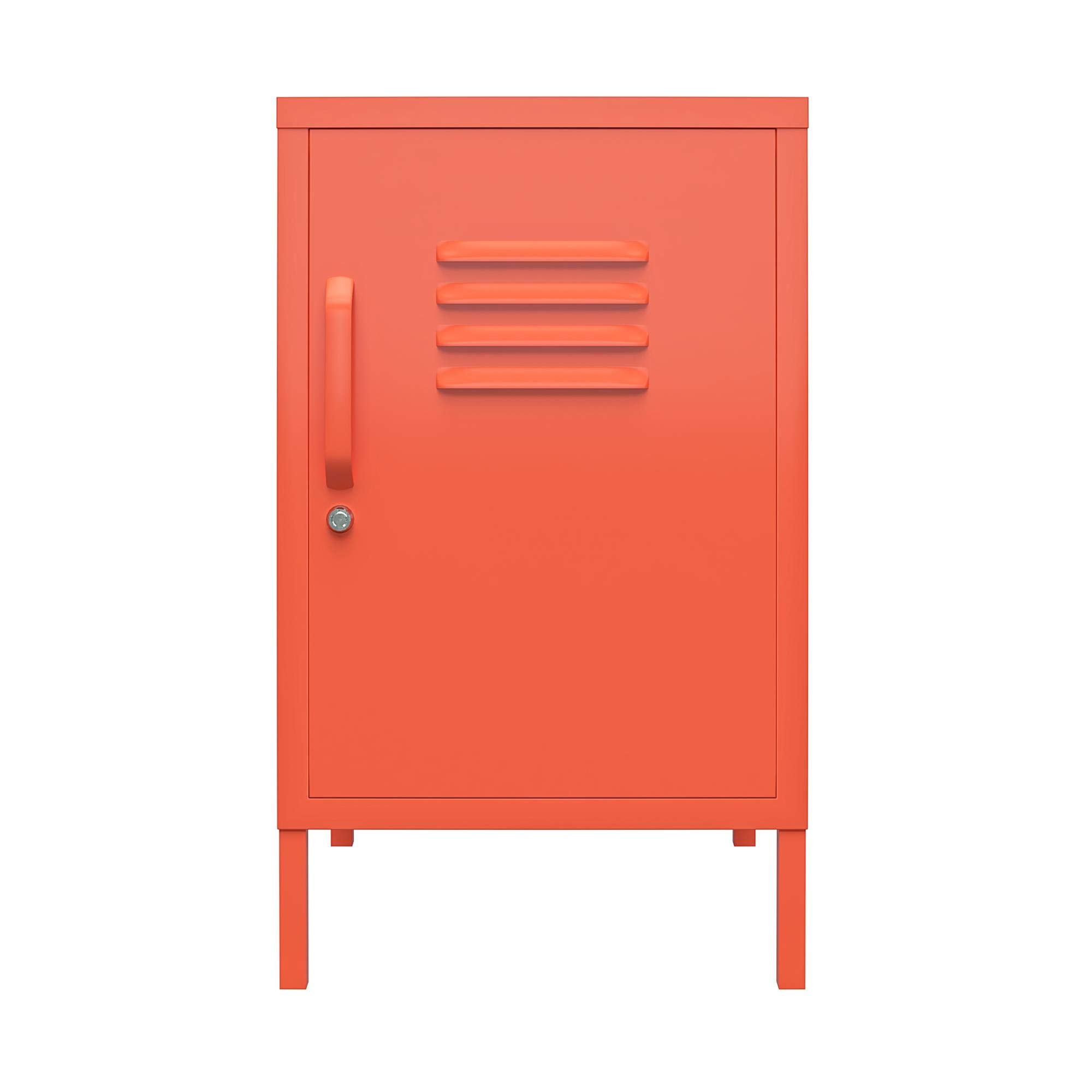 DHP Cache Metal Locker End Table Orange