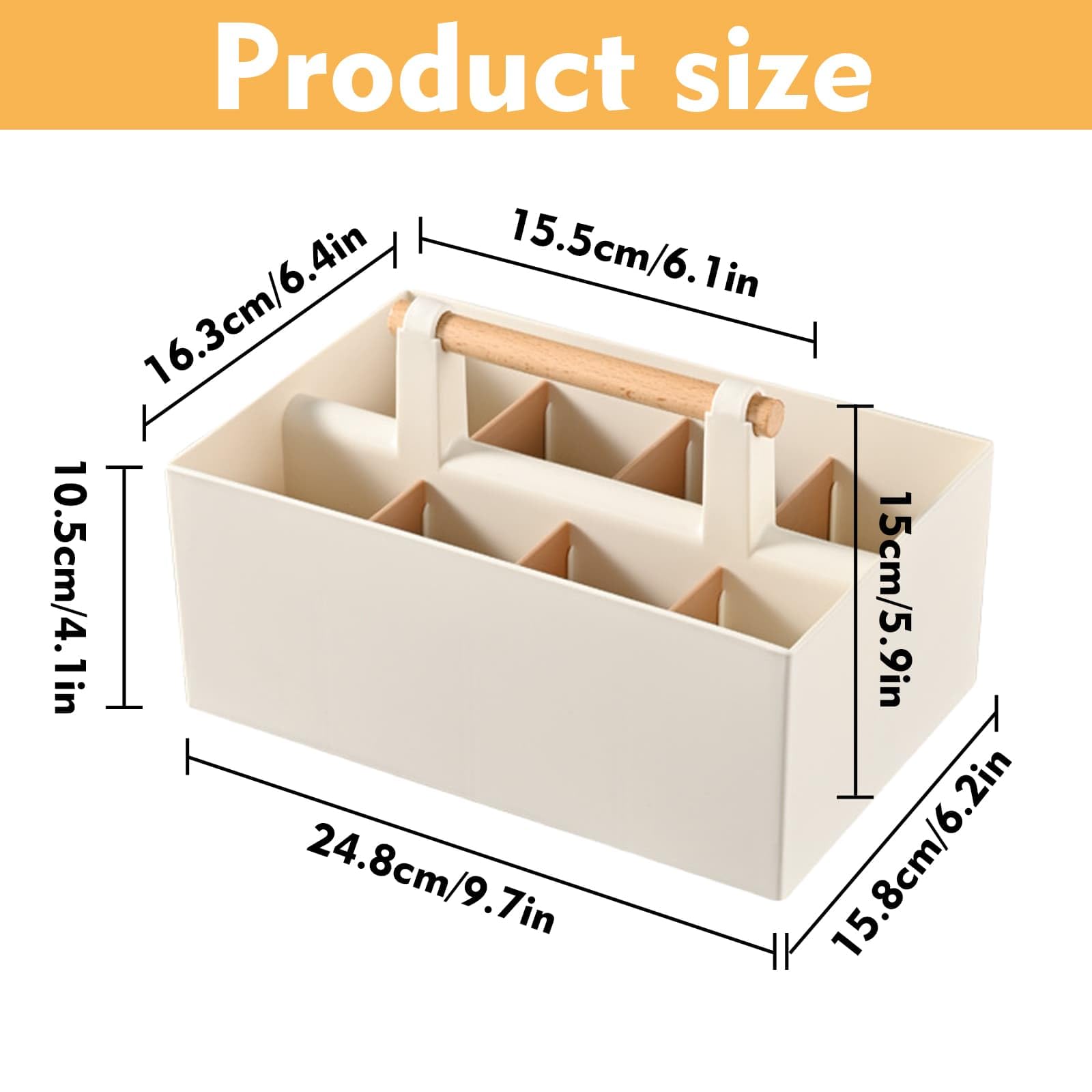 WEELOO Bathroom Storage Organiser, with Handle and Detachable Compartments