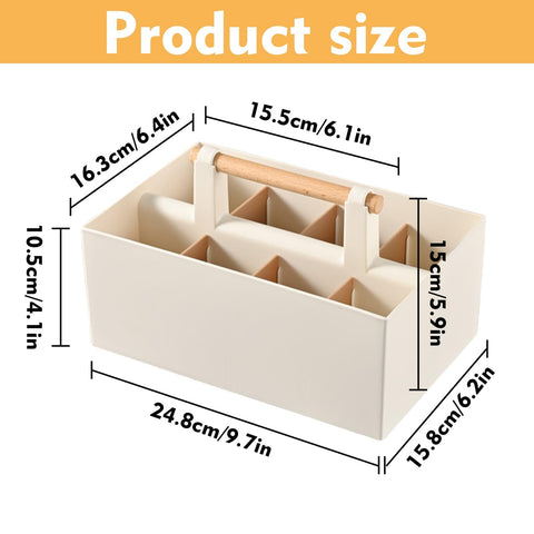 WEELOO Bathroom Storage Organiser, with Handle and Detachable Compartments