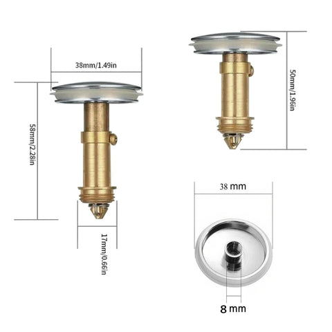 SANTUO Click Clack Basin Waste, 38mm Push Button Pop Up Sink Plug Replacement Cap for Bathroom Sink Drain Stopper Fits Standard Pop Up Waste