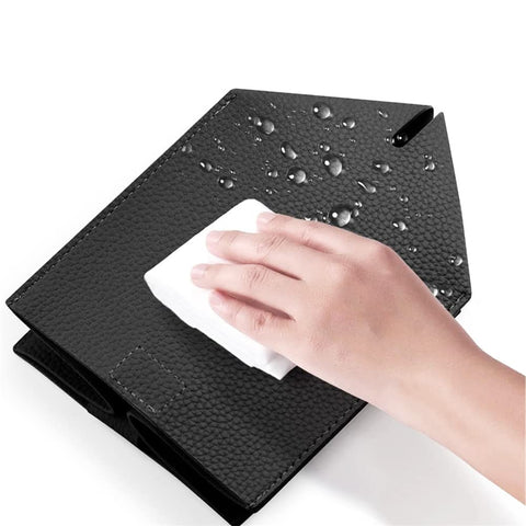 VOANZO 2Pcs Tissue Box Cover Square Modern Delicate Decorative PU Leather Cube Tissues Covers for Home Hotel Car Office Restaurant Black