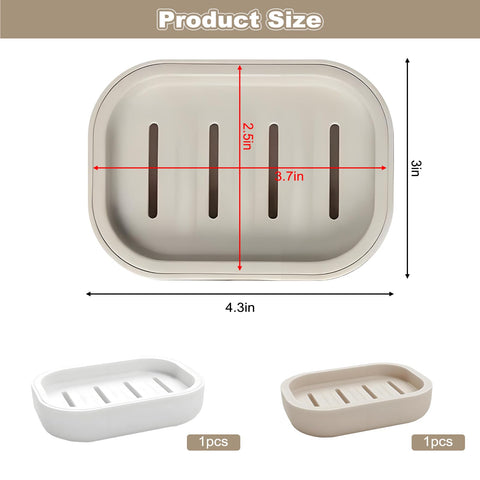 2 Pcs Soap Dish with Drain Plastic Sponge Holder, Non-Slip Design and Easy Cleaning, Soap Saver Tray for Bathroom and Travel Convenience