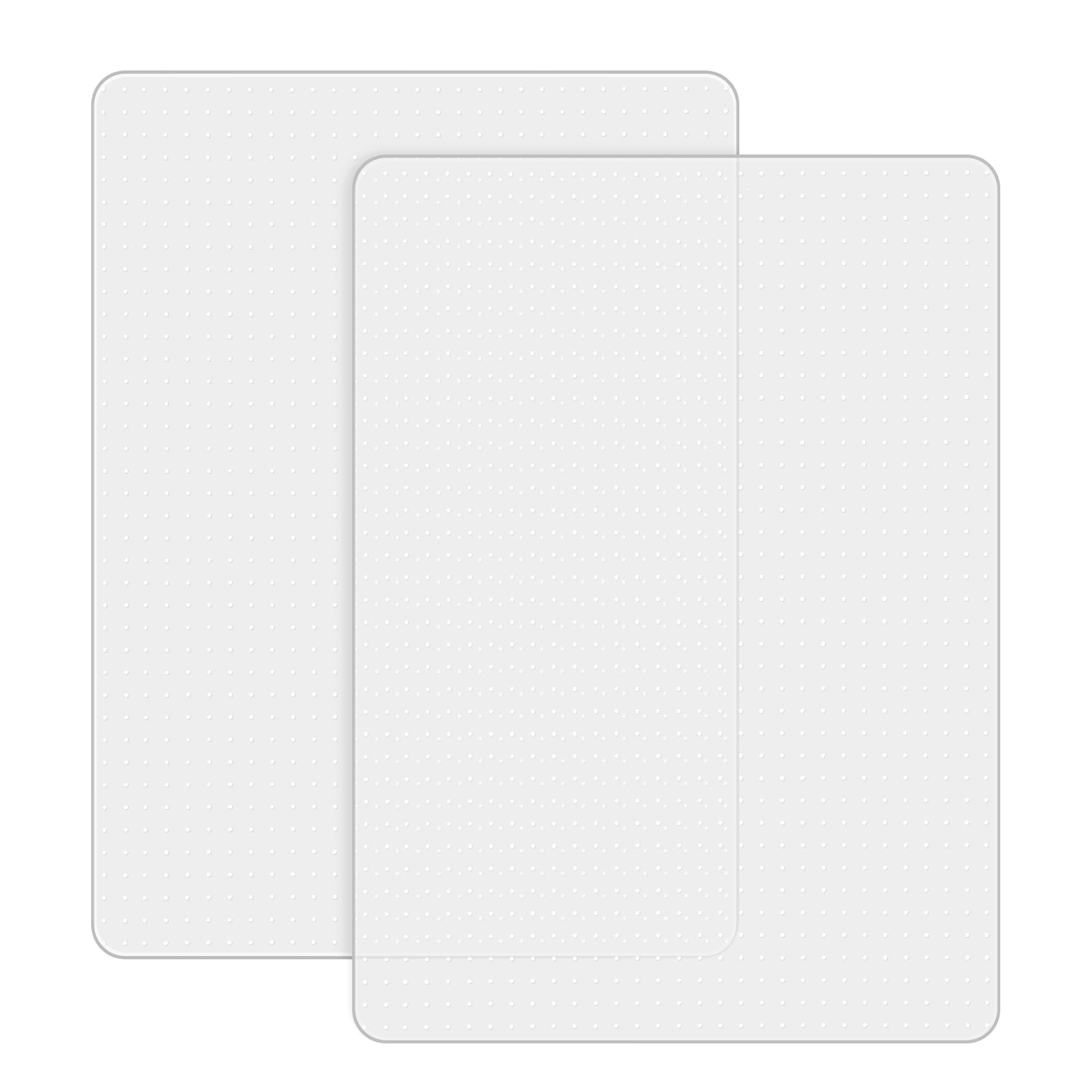Office Chair Mat for Carpet, 2 Pack 76.2 x 122 cm Transparent Plastic Carpet Protector for Low Pile Carpets