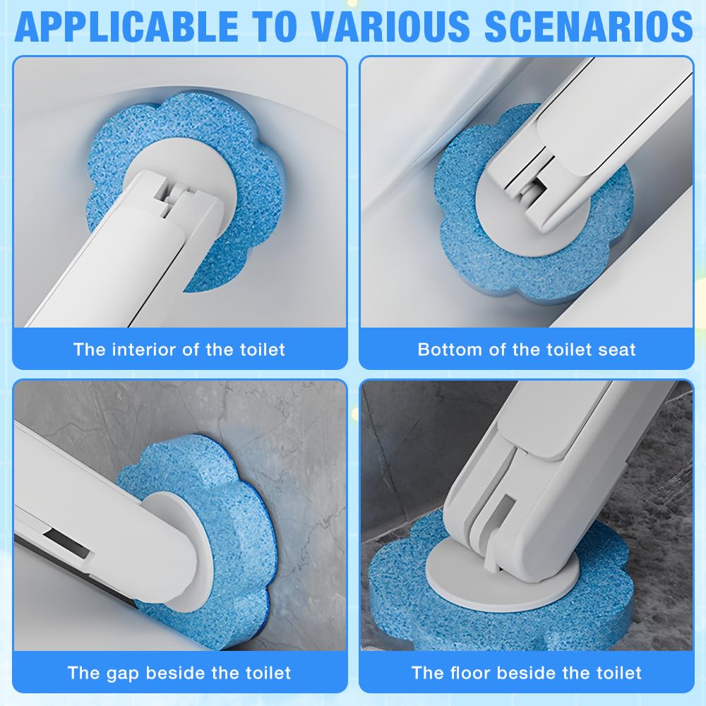 30PCS Disposable Toilet Brush Replacement Head, Disposable Toilet Cleaning System, Disposable Replacement Head, No Odour Cleaning