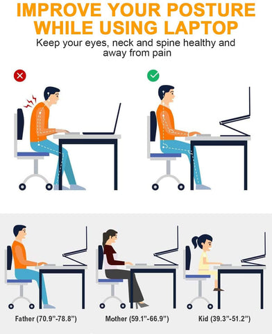 Maxesla Laptop Stand Holder - Aluminum Foldable Portable Ventilated Desktop Laptop Holder, Ergonomic Laptop Stand with Anti-Skid Design