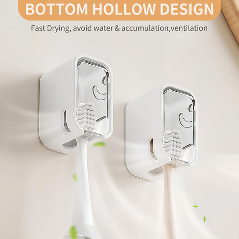 Wall Mounted Toothbrush Holders for Bathroom,Strong Self Adhesiv