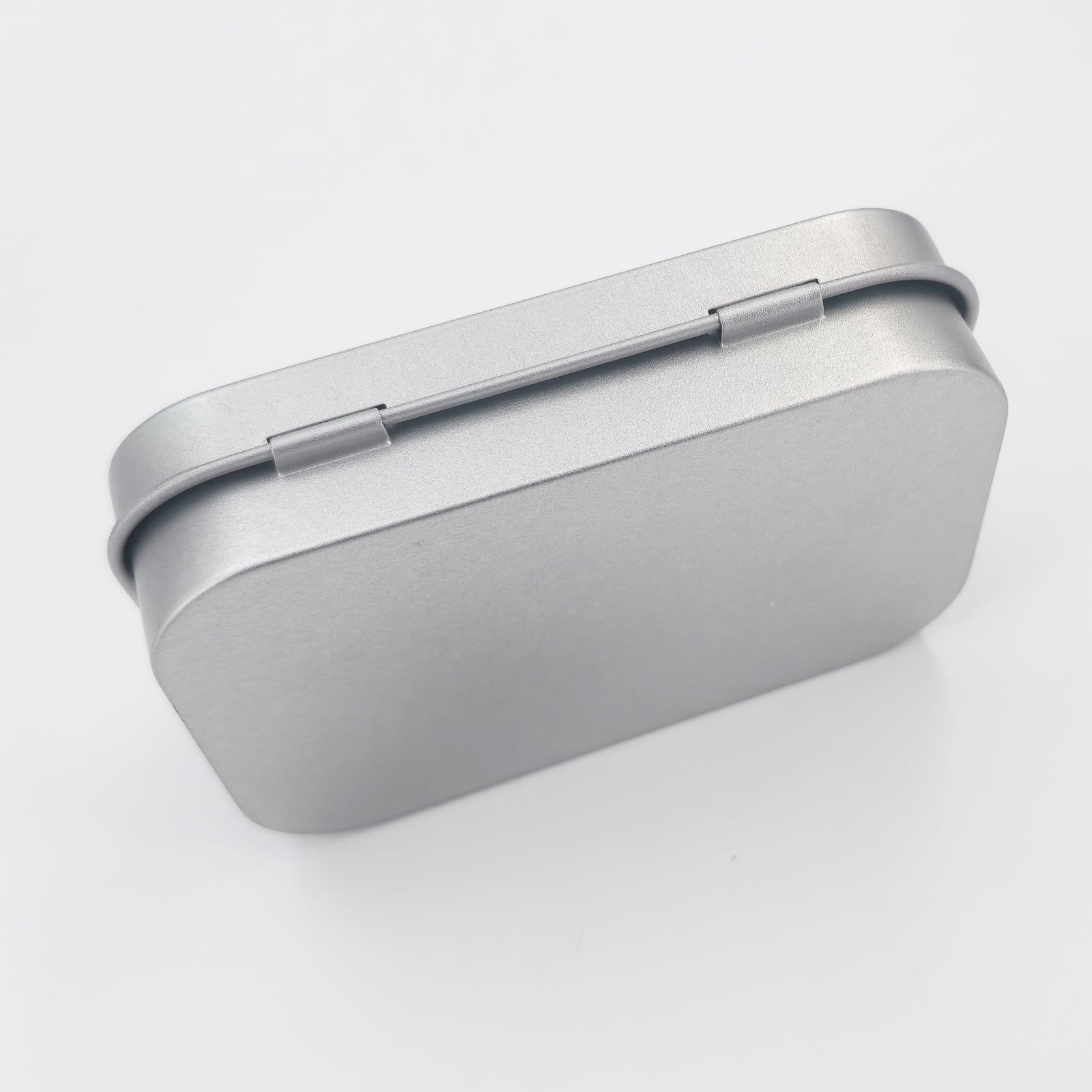 Goodma Rectangular Metal Empty Hinged Tins, 20 Pieces, 95x62x20mm, Silver
