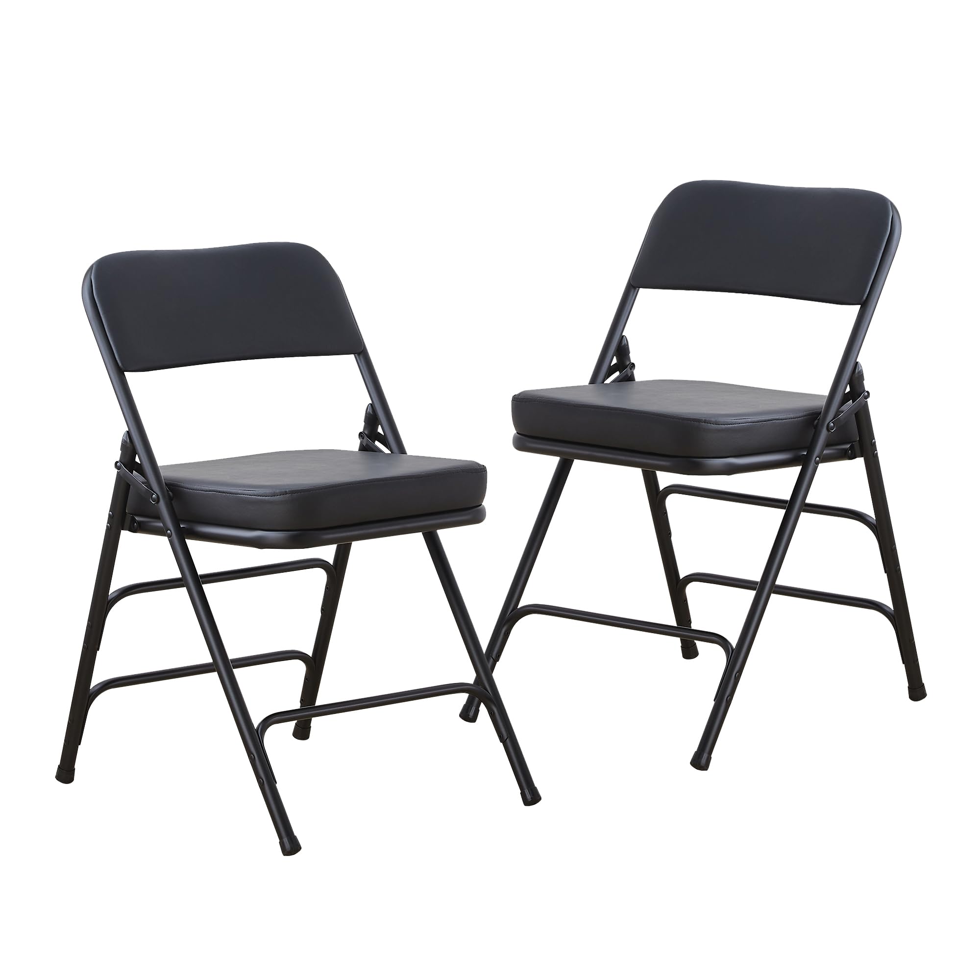 BOOSDEN Folding Chair Foldable Chair, Faux Leather Fold Up Chairs for Office, Dining, Portable and Compact Metal Frame Folding Seat
