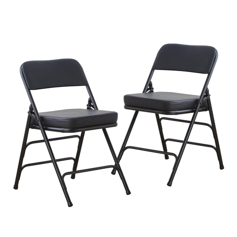 BOOSDEN Folding Chair Foldable Chair, Faux Leather Fold Up Chairs for Office, Dining, Portable and Compact Metal Frame Folding Seat