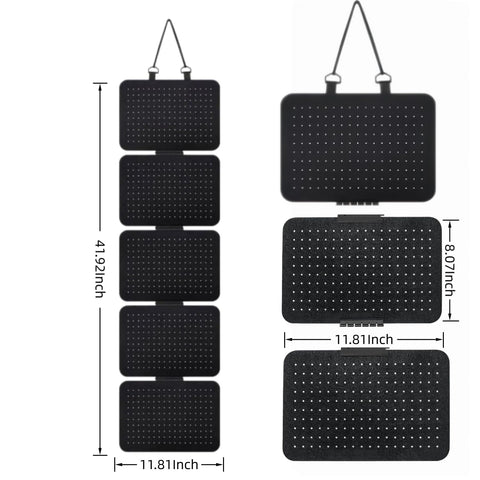 HARY Felt Pin Board Display, 5-Sheet Hanging Jewellery Organiser with 850 Holes, Wall-Mounted Pin Badge Display for Enamel Pins, Earrings, Brooches