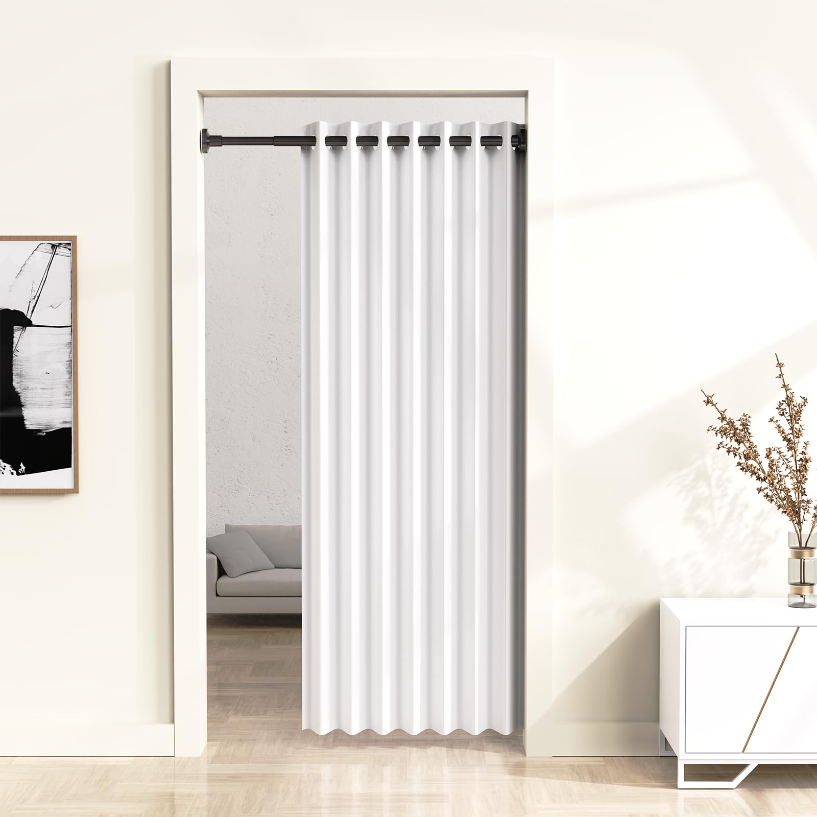 WELDUN Extendable Shower Curtain Tension Rod 48-154CM No Drill Rod