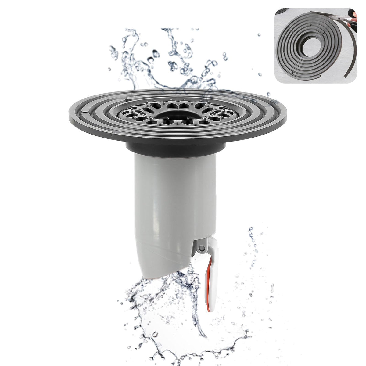 QruiLanTu Odor-Proof Shower Drain Plug with Magnetic Backflow Preventer, Hair Catcher, and Variable Diameter Washers, Fits drains, sewers