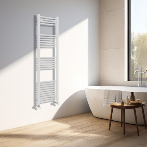 NRG White Heated Towel Rail Straight Designer Bathroom Radiator, 1600×400mm