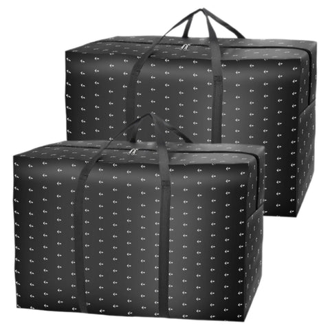 2 Pack 140L Extra Large Heavy Duty Moving Bags – Thicker Waterproof Storage Bags with Zips for Moving, Travelling, Camping, University