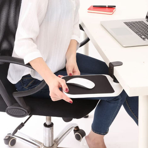 Mouse Tray Home Office Under Desk Clamp On Platform 360° Rotating Extension Board